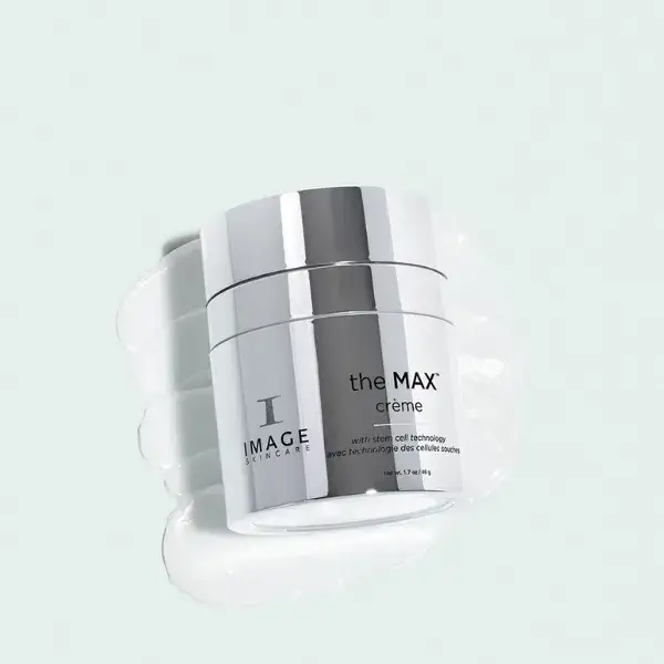 IMAGE Skincare the max creme textuur en verpakking.
